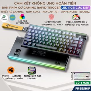  Bàn Phím Gaming Attack Shark R85 HE Switch Từ Tính Rapid Trigger 0.005mm 8KHz LED RGB Neon Box 