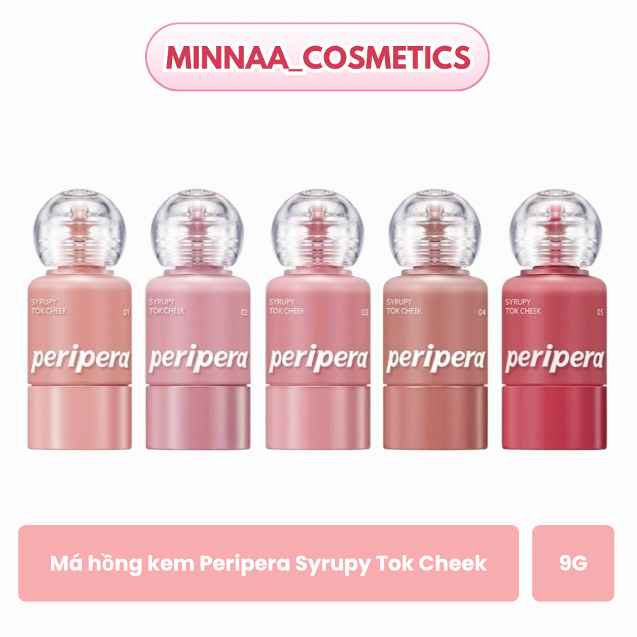 Má Hồng Kem Bóng Peripera Syrupy Tok Cheek Căng Bóng Đủ Màu Siêu Tự Nhiên