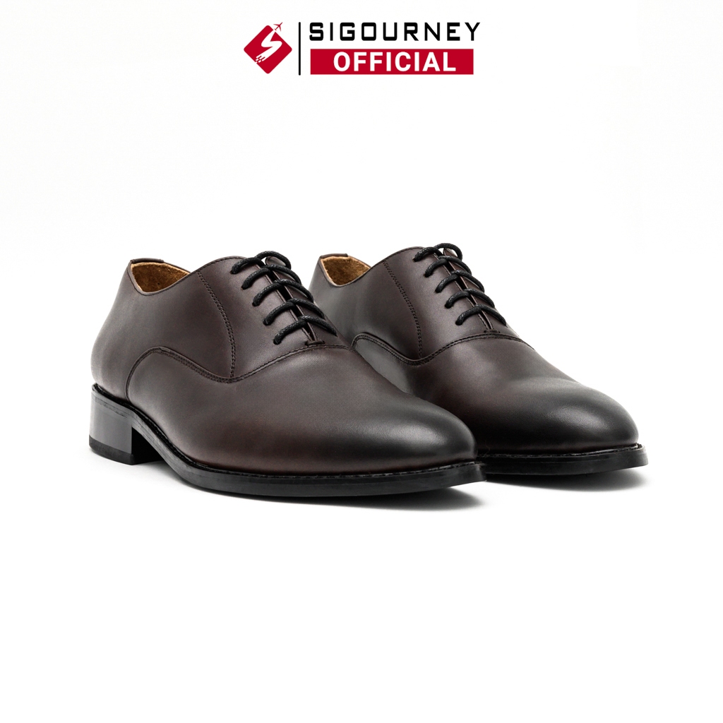 Giày Oxford Đế Phíp Cao Cấp Màu Nâu Patina SIGOURNEY Da Bò Mềm Mịn SCC-07 Bảo Hành 18 Tháng