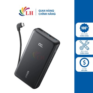  Sạc dự phòng Anker Zolo Power Bank Built-In 90° Cable 1USB 1Type-C 22.5W 20000mAh A110E - Hàng chính hãng 