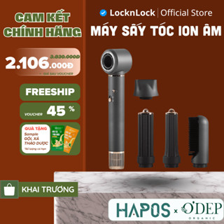  Máy sấy tóc ION âm tạo kiểu LocknLock Chính hãng 5 loại đầu sấy giảm xơ rối Multi Hair Dryer ENA426GRY- HAPOS OFFICIAL 
