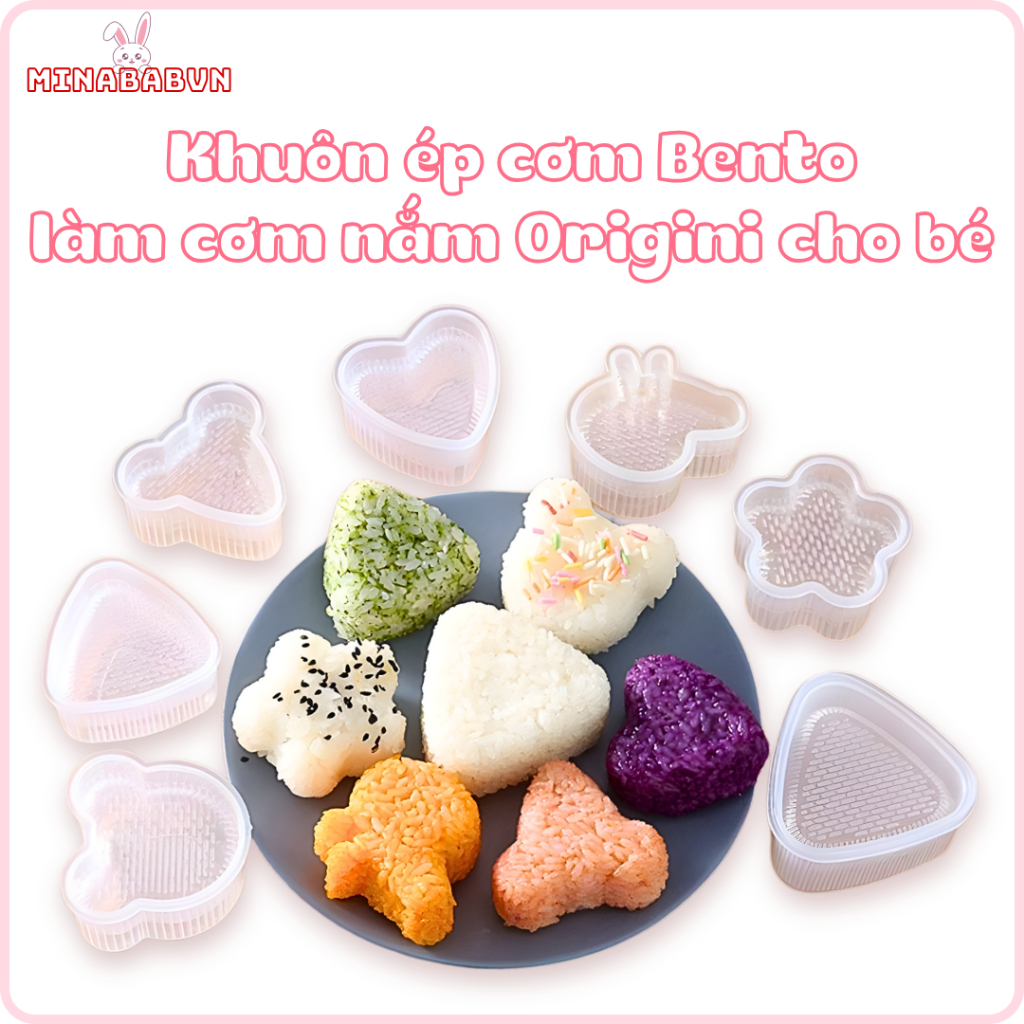 Khuôn ép cơm Bento, Khuôn làm cơm nắm Origini cho bé, Khuôn tạo hình cho bé ăn dặm