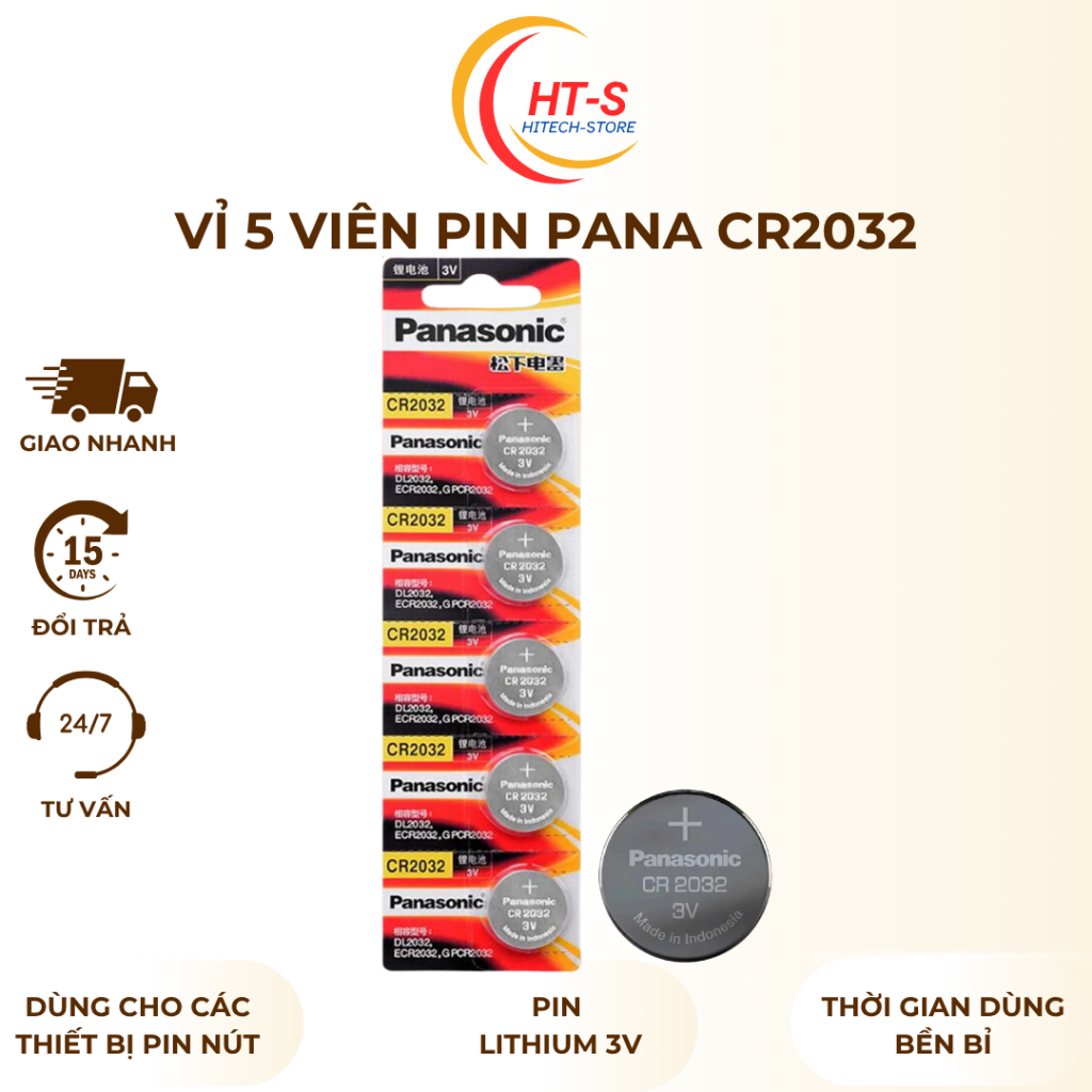5 viên pin CR2032 Panasonic -HT