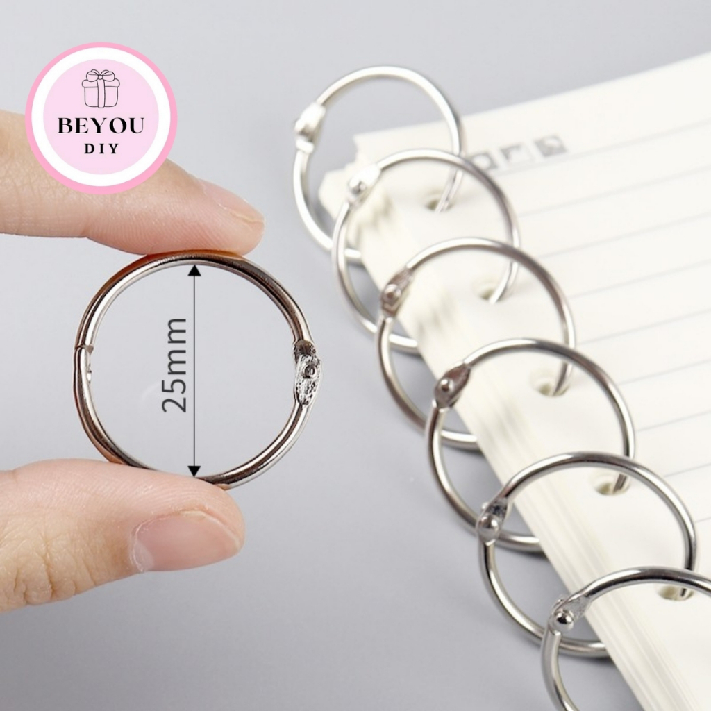 Combo 10 Khoen Tròn Flashcard, Vòng Còng Đóng Sổ Tay, Album, Lịch Handmade - BEYOU pcs