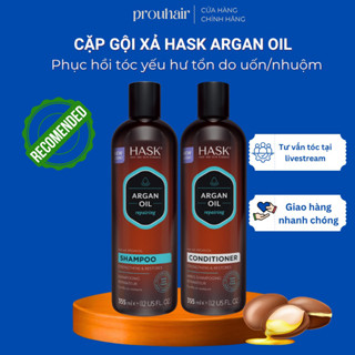  DẦU GỘI XẢ HASK ARGAN OIL PHỤC HỒI TÓC HƯ TỔN DO HOÁ CHẤT VÀ NHIỆT ĐỘ 