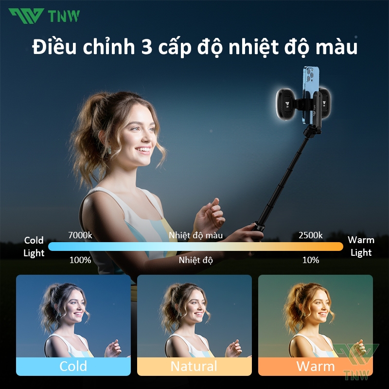 TNW T26Pro Gậy Selfie tự sướng  3trong1 mini Gậy Tự Chụp Bluetooth xoay 360 độ cho Vlog Chống Rung | BigBuy360 - bigbuy360.vn