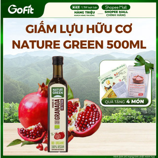 GIẤM LỰU HỮU CƠ Tây Ban Nha Nature Green chai 500ML, Có Giấm Cái, Organic Pomegranate Vinegar Bio Nature Green