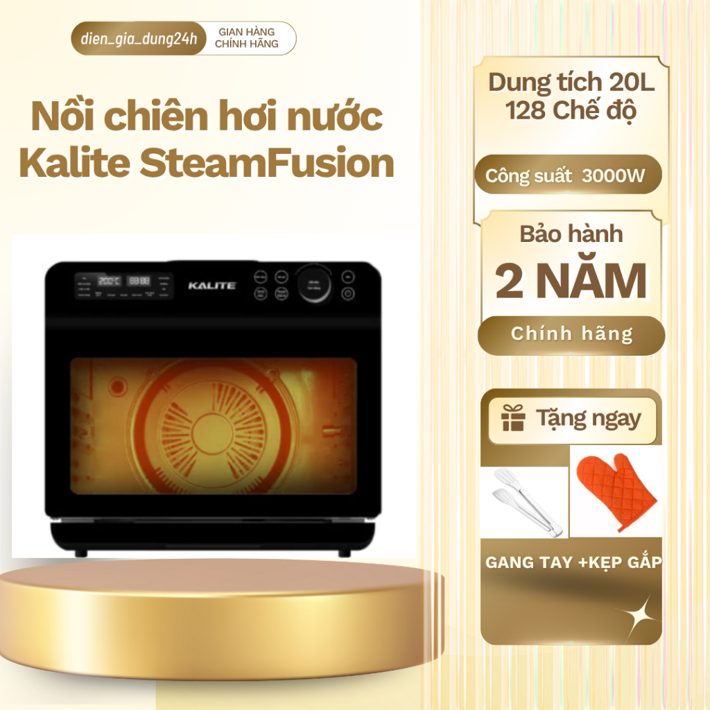 Nồi Chiên Hơi Nước KALITE STEAM FUSION PRO,Dung Tích 20l, Chiên-Hấp-Nướng-Rã Đông, Bảo Hành 24 Tháng