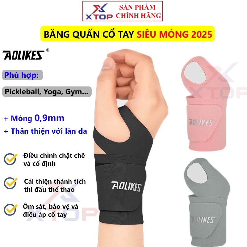 Băng quấn Cổ Tay Aolikes SIÊU MỎNG Hỗ Trợ Giảm Đau Pickleball, Bóng Rổ, Gym, Yoga Aolikes 7935