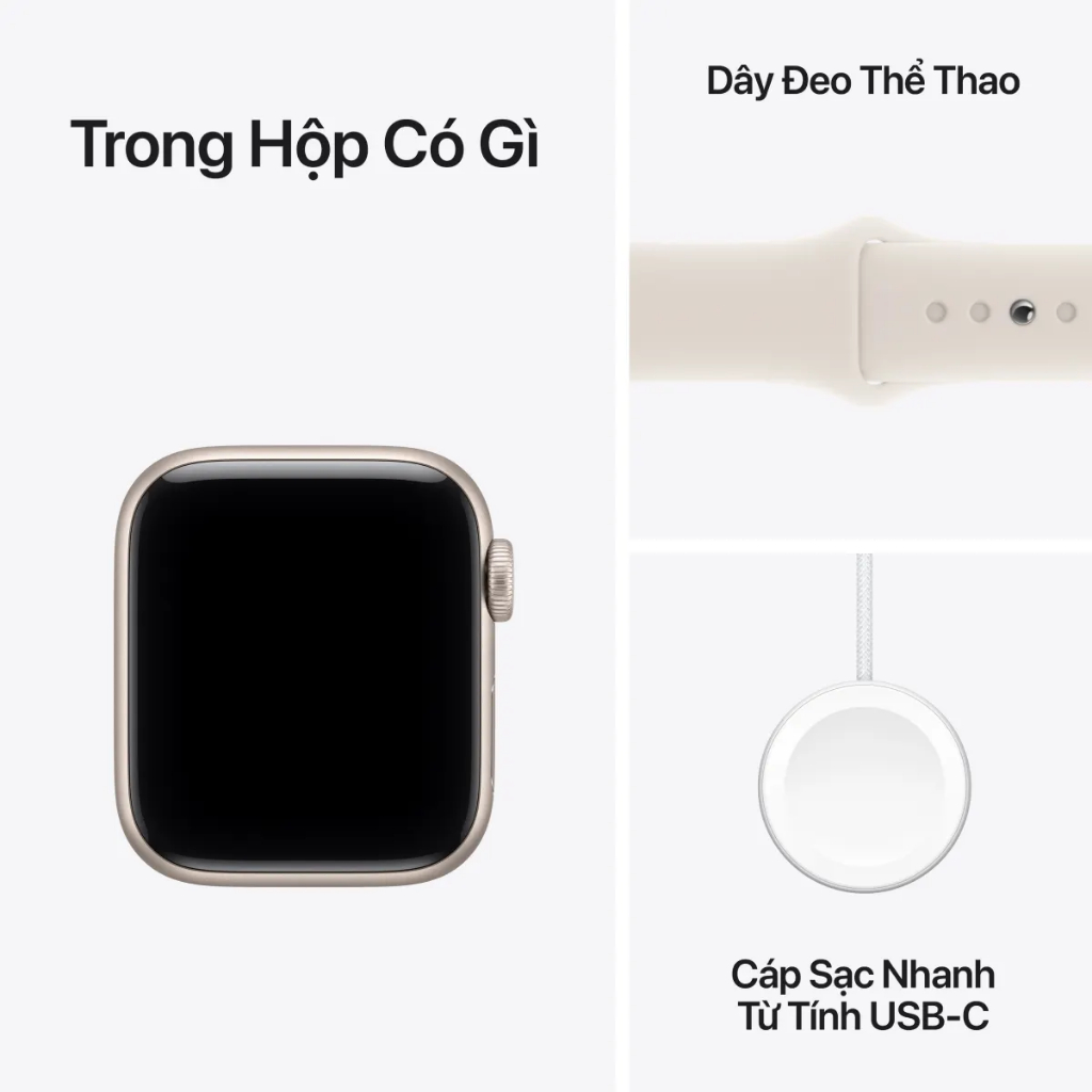 Apple Watch SE 3 2025 GPS 40mm Viền Nhôm Dây Cao Su S/M | BigBuy360 - bigbuy360.vn