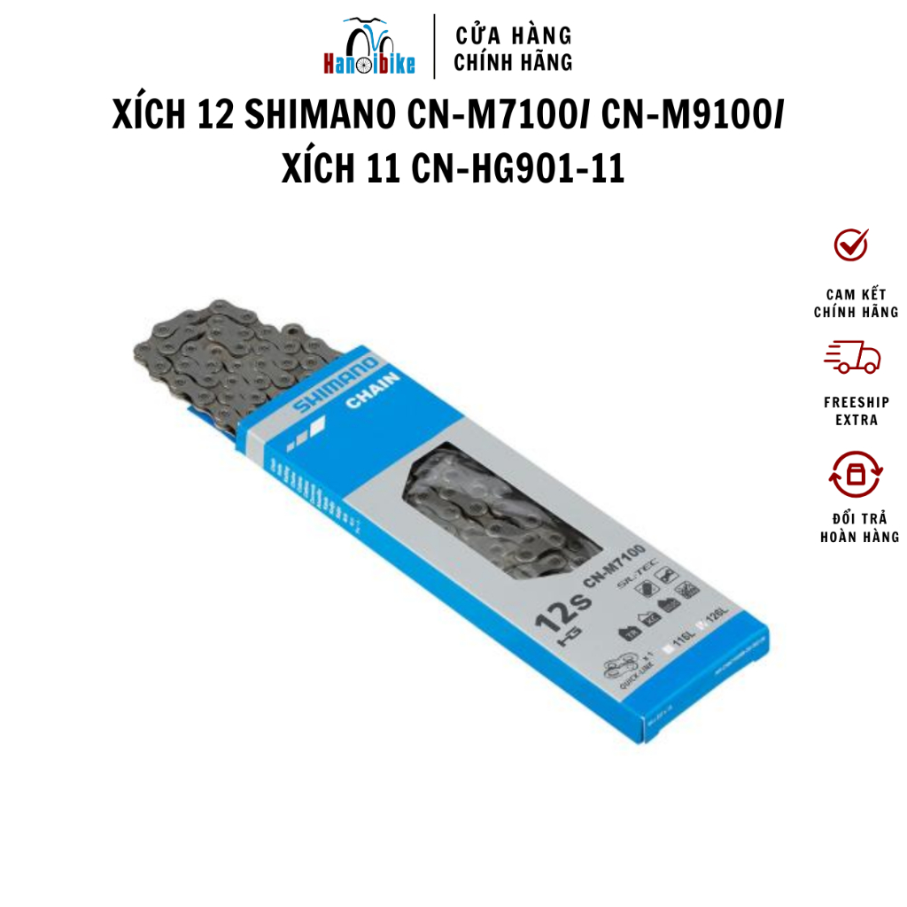 Xích xe đạp 12 SHIMANO CN-M7100-126 mắt/ CN-M9100-116 mắt/ Xích 11 CN-HG901-11-116 mắt chính hãng