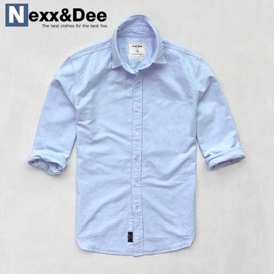 Áo sơ mi nam tay dài màu trắng công sở vải oxford denim Nexx&Dee -SM03
