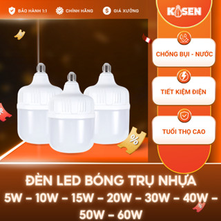 [🔥GIÁ HUỶ DIỆT] Combo 3 Bóng Đèn Led Trụ Nhựa 10w 20w 30w 40w 50w 60w Đèn Led Chống Nước, Tiết Kiệm Điện 90%