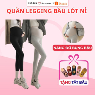  Quần legging bầu chất lót nỉ cao cấp dáng dài thiết kế có đáp bụng co dãn 4 chiều thoải mái LGD2 