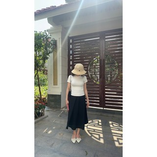 Chân váy xòe dài dáng tiểu thư - ĐEN D7