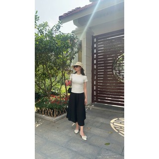 Chân váy xòe dài dáng tiểu thư - ĐEN D7