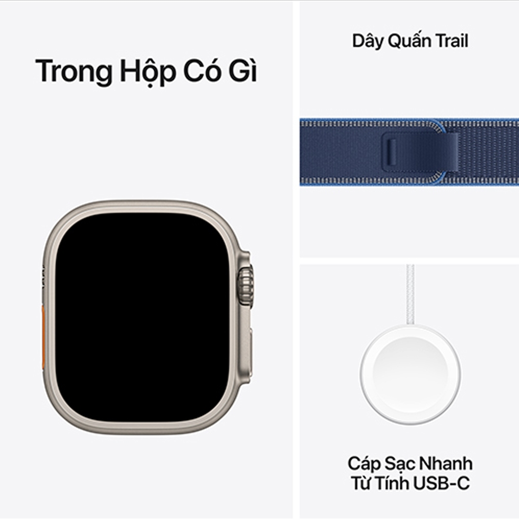 Apple Watch Ultra 3 Viền Titan Cellular 49mm Dây quấn Trail M/L Chính hãng | BigBuy360 - bigbuy360.vn