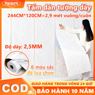  Reaim Cuộn Xốp Dán Tường Tráng Nhôm cao cấp kích thước 244CM x 120CM có keo sẵn bề mặt chống thấm nước 