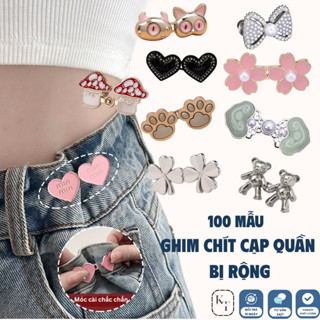 [100 mẫu] ghim cài Chít Eo Quần Bị Rộng tiện lợi thời trang - Nút cài thu gọn cạp quần.