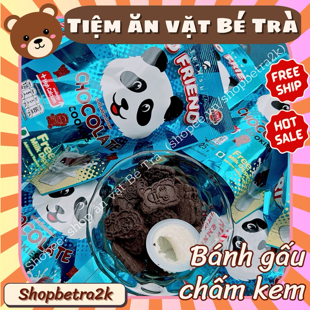 Bánh Gấu Thái Socola chấm kem sữa thơm