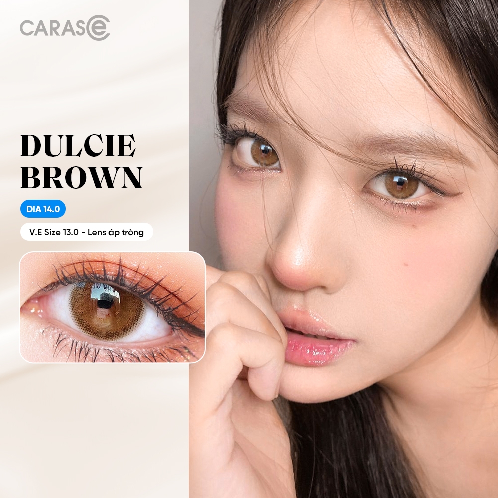[1 chiếc] Kính áp tròng khoá ẩm 1 Ngày Màu Nâu CARASE, Lens cận DULCIE BROWN