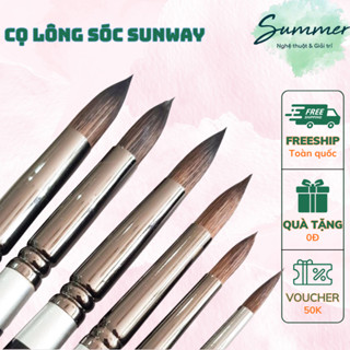  Cọ Đầu Nhọn Lông Sóc Sunway Chất Lượng Cao 11 Size Ngậm Nước Tốt Cho Màu Nước Gouache Acrylic – Họa cụ Summer 