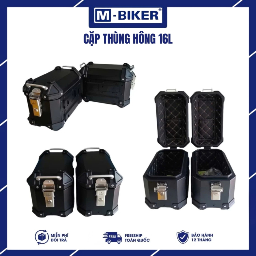 Thùng hông 16L, 28L 25L 38L, thùng hông xe máy motor, thùng nhôm chính hãng mbiker