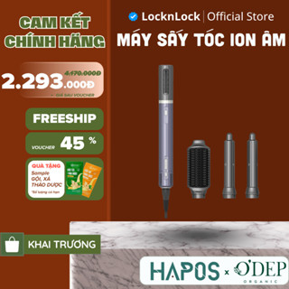 Máy sấy tóc tạo kiểu LocknLock gồm 4 đầu phụ kiện sấy duỗi Multi hair styling dryer ENA526GRY - HAPOS OFFICIAL 