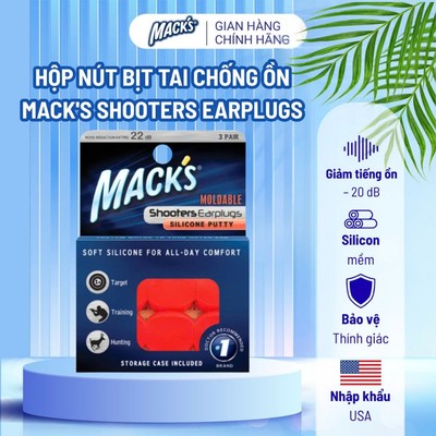 Hộp 3 đôi nút bịt tai chống ồn Mack's Shooters Earplugs