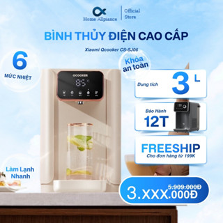  Bình Thủy Điện Xiaomi Qcooker CS-SJ06 máy nước nóng lạnh để bàn công suất 2200W dung tích 4L 6 mức nhiệt khóa an toàn 