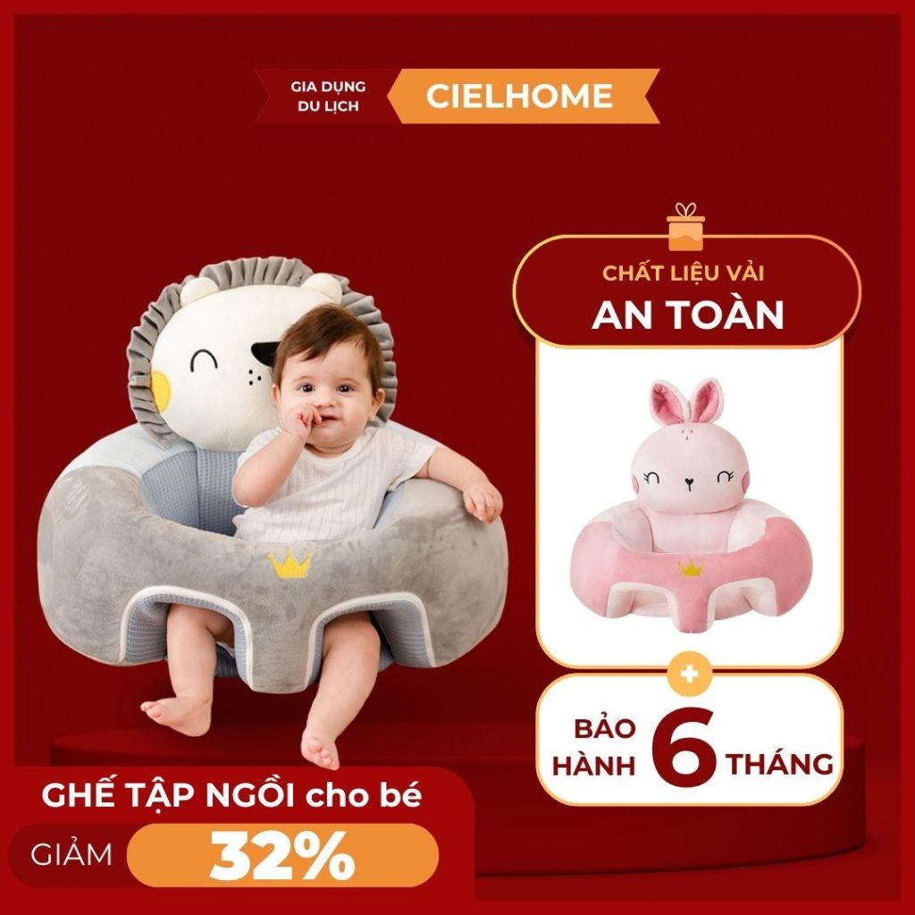 Ghế tập ngồi cho bé nhồi bông mềm mại, ghế ăn dặm cho bé, ghế hình thú dễ thương cho bé, MB099