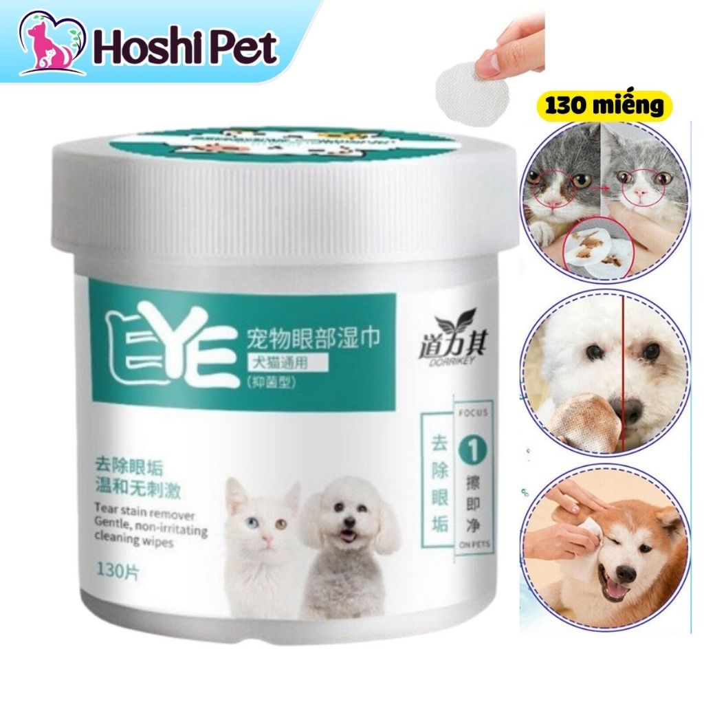 Khăn lau mắt và tai chó mèo giữ vệ sinh sức khoẻ cho bé Hoshi Pet