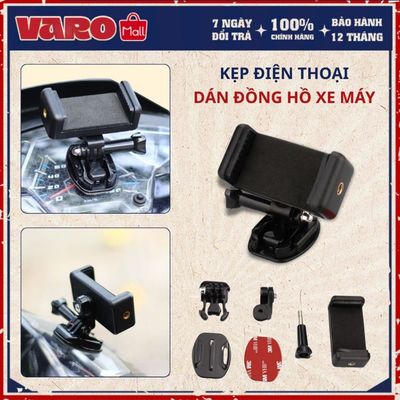 Kẹp Điện Thoại Lò Xo Dán Đồng Hồ Xe Máy Đế Phẳng Keo 3M Siêu Chắc| Giá Đỡ Điện Thoại Dán Xe Máy Tiện Lợi