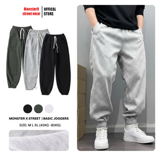  Bản Cao Cấp  Quần Jogger nỉ bông nam nữ bigsize Monster x Street quần dài nỉ bông ống rộng lai thun thời trang 