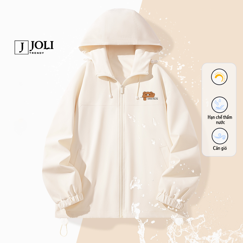Áo Khoác Gió Nam Nữ Mũ Cao Cấp 2 Lớp JOLI Mã BST01 Chống Nước Chống Nắng Form Rộng Kiểu Dáng Unisex J Joli Trendy | BigBuy360 - bigbuy360.vn