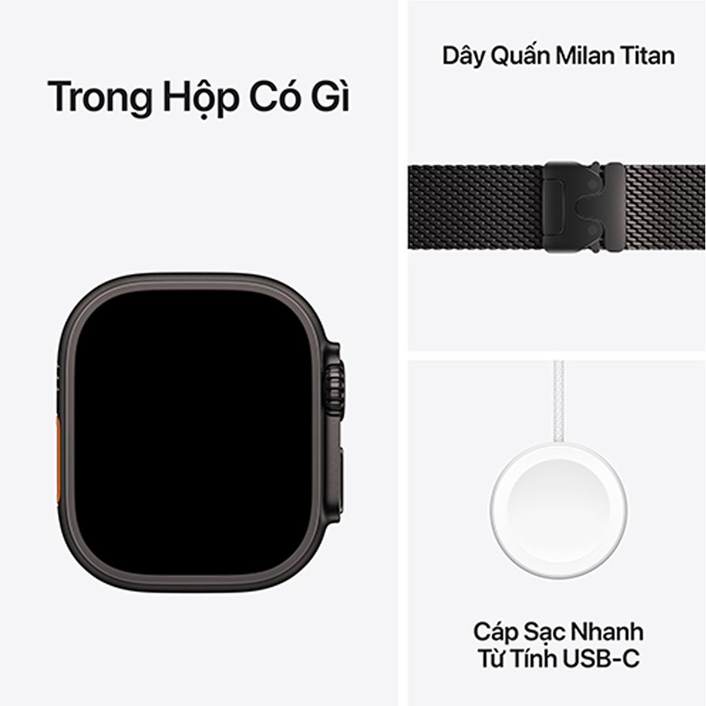 Apple Watch Ultra 3 Viền Titan Cellular 49mm Dây Milanese M/L Chính hãng | BigBuy360 - bigbuy360.vn