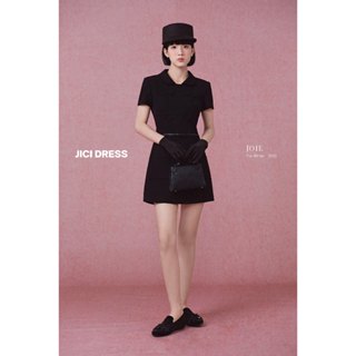  JOIE DES ROSES - Váy liền dáng chữ A phối cúc bọc to kèm đai nơ JICI DRESS 