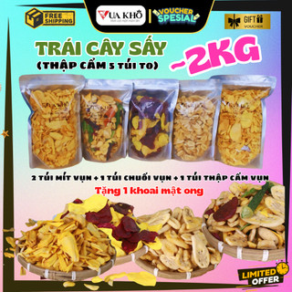 Combo 5 Túi Trái Cây Sấy Vụn: Mua 4 Tặng 1 - mít sấy chuối thập cẩm khoai lang  đồ ăn vặt 