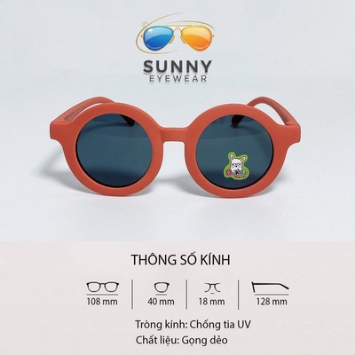 Kính mát trẻ em thời trang  Exfash  gọng tròn nhựa dẻo chống tia UV cao cấp dành cho bé trai và bé gái JS11065