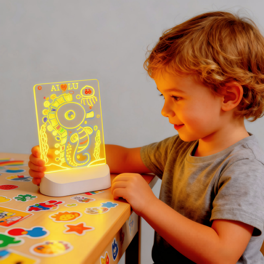 Bảng vẽ phát sáng,Quà Tặng Ý Nghĩa,Đèn Để Phòng Ngủ, Đèn Trang Trí tự sáng tạo cho bé