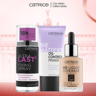  Bộ ba giữ lớp nền bền chặt Catrice tự tin rạng rỡ cả ngày Kem nền Kem lót tím xịt khóa last2 fixing 