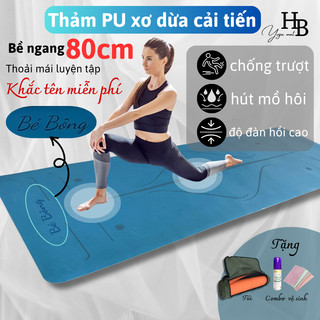 Thảm tập yoga chống trượt cao su xơ dừa định tuyến cao cấp cho người tập yoga tập gym thảm yoga khắc tên tặng túi đựng 