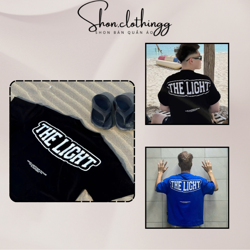 Áo Thun The Light In Hình Big Logo Cotton 2 Chiều Dày Dặn Thoáng Mát Form Rộng Unisex Nam Nữ