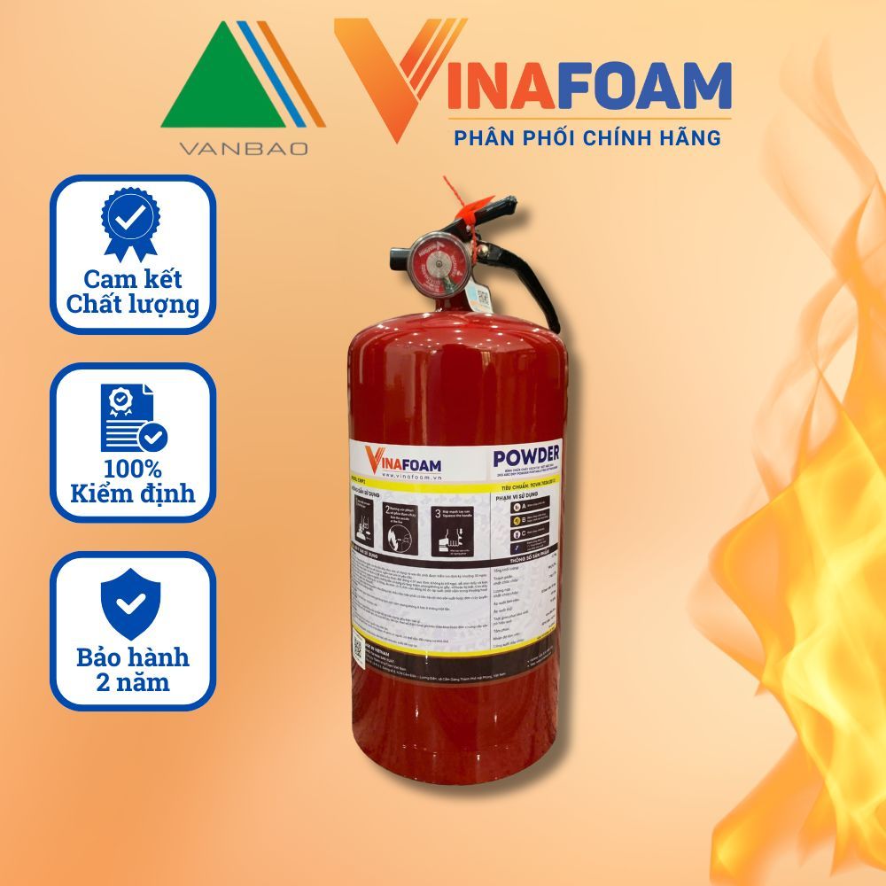 Bình chữa cháy Bột ABC 2kg cho ô tô VINAFOAM