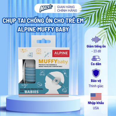 Chụp tai chống ồn dành cho trẻ em Alpine Muffy Baby (màu Trắng, Xanh, Hồng) Thương hiệu Alpine Hearing Protection