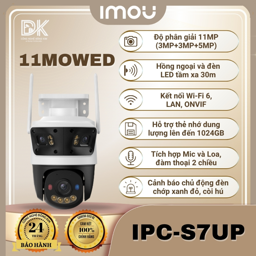 Camera Wifi IMOU 3 MẮT Cruiser Triple S7UP, IMOU 2 MẮT S2XP 6M0WED/10M0WED 2 chiều, chính hãng.