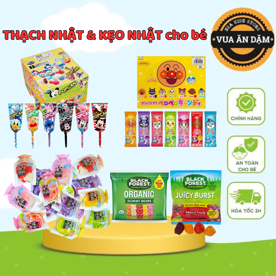 [1 gói nhỏ] Thạch hoa quả Orihio / Thạch Kẹo Mút Anpanman-Popcan-Kẹo dẻo hữu cơ cho bé