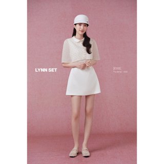  JOIE DES ROSES - Set váy liền cổ sen phối đai nơ và áo choàng đính kim sa LYNN SET 