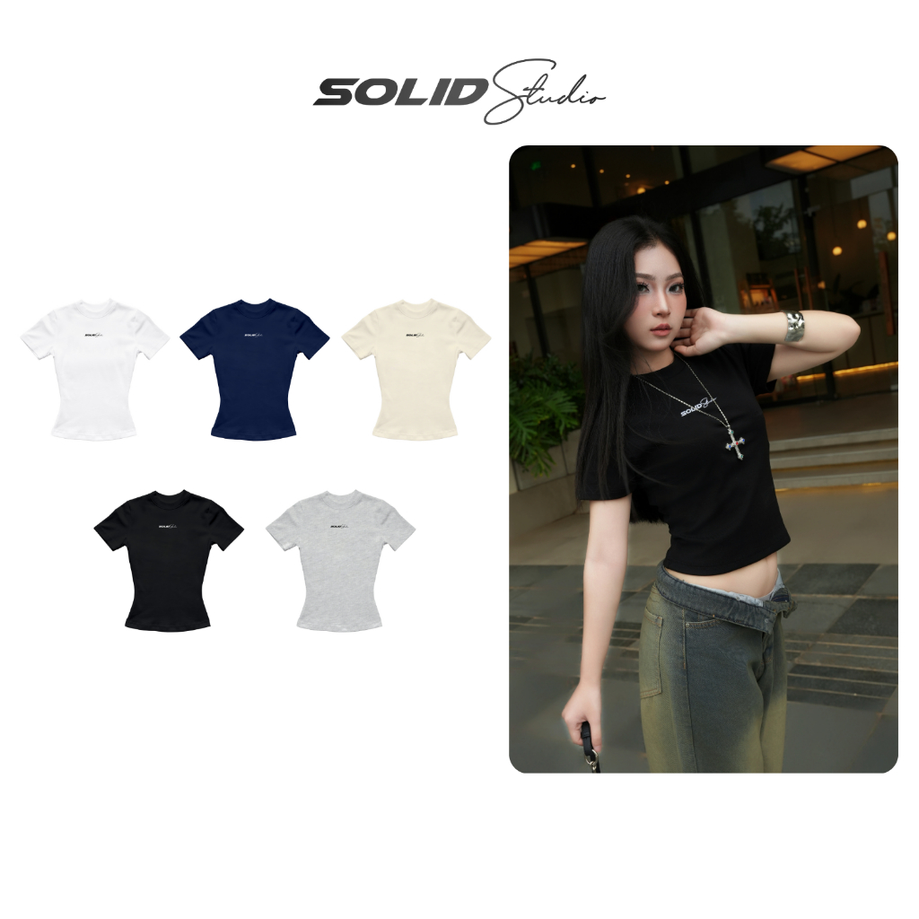 Áo Thun Ôm Nữ Body Thêu SolidStu Local Brand Nữ Oversize - TS37