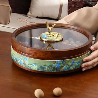  Khay Mứt Tết Tròn Đựng Bánh Kẹo Boong Decor Hình Hươu Bằng Gỗ Cao Cấp Sang Trọng 